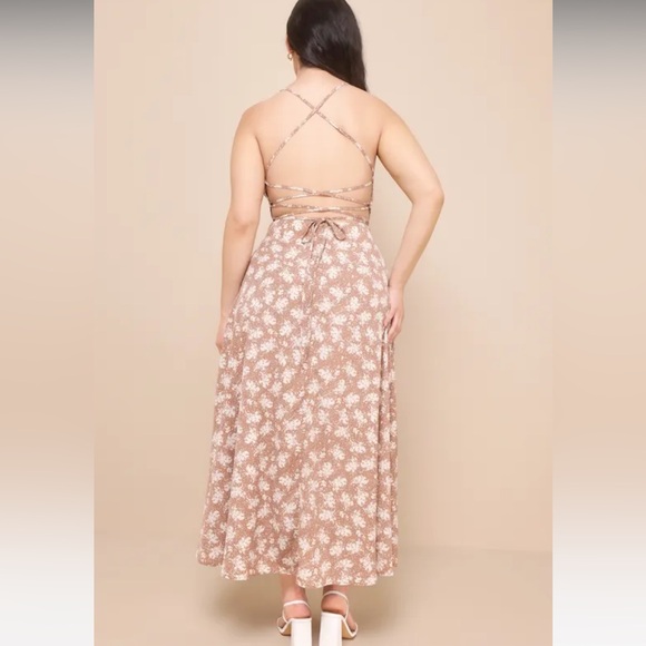 Picturesque Moments Brown Floral Print Strappy Maxi Dress - Picture 7 of 7